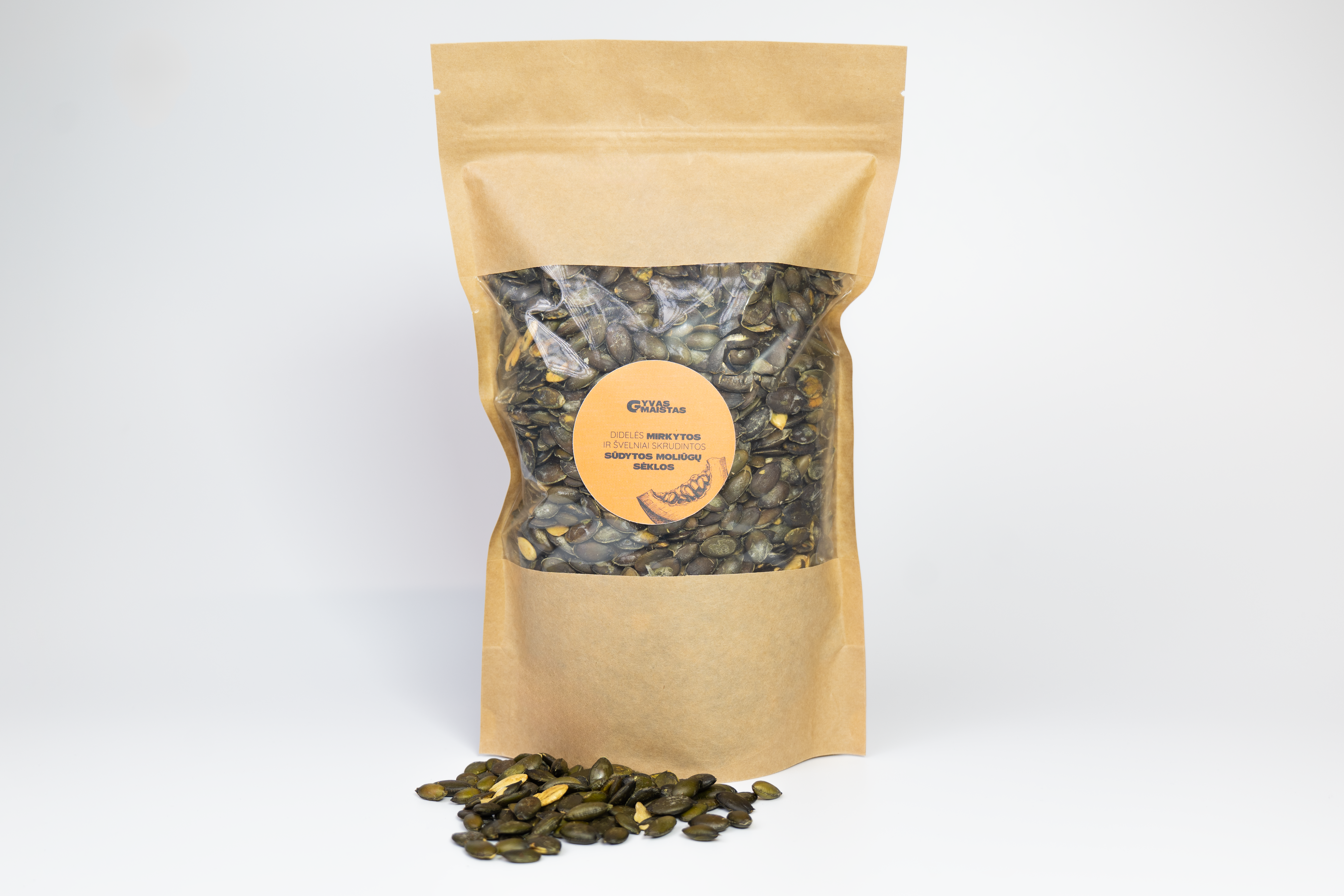SŪDYTOS MOLIŪGŲ SĖKLOS – Švelniai Skrudintos (600g)