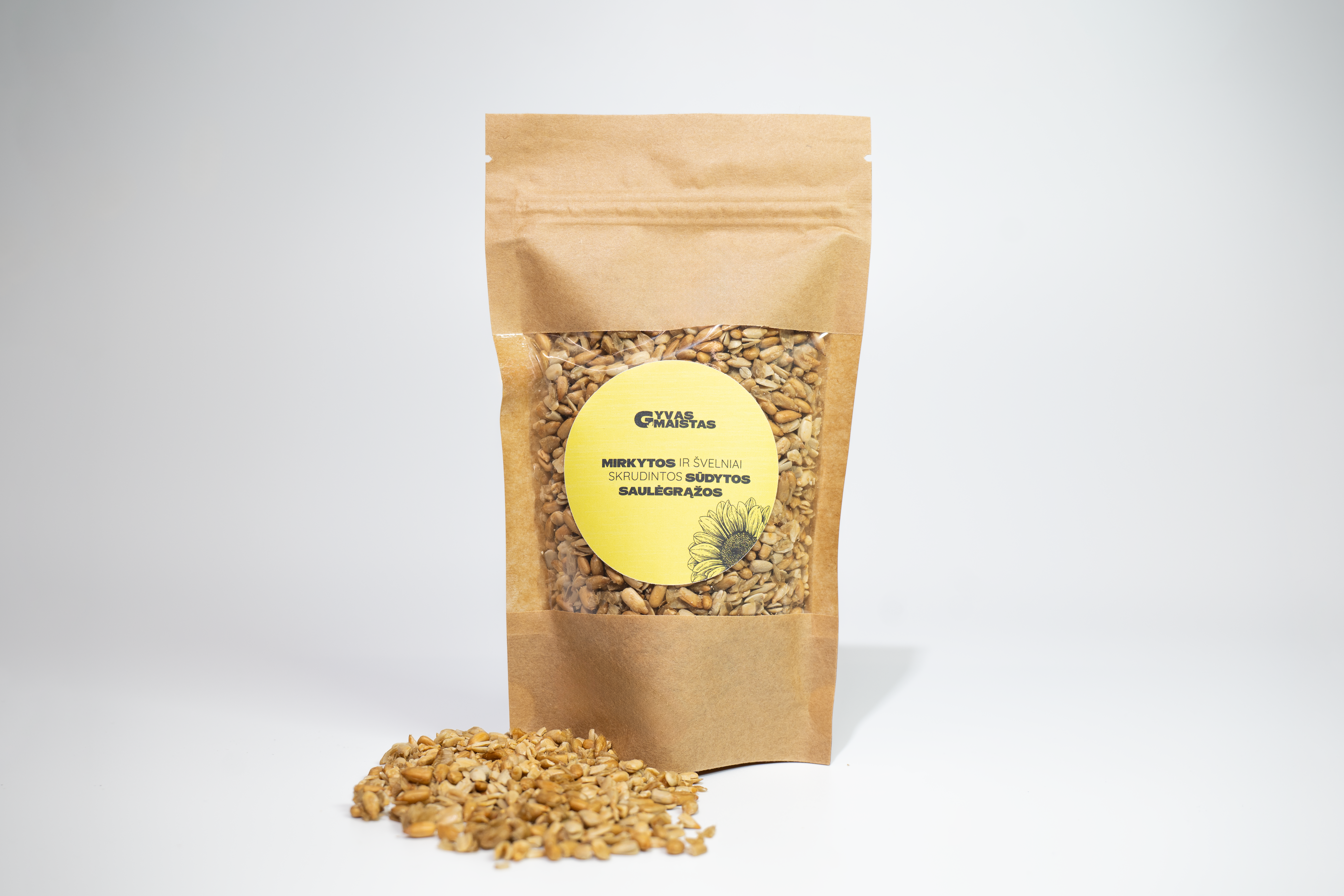 SŪDYTOS SAULĖGRĄŽOS – Švelniai Skrudintos (100g)